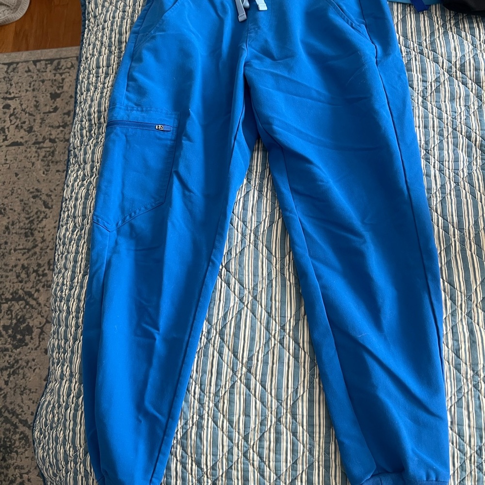 Figs Blue Jogger Pants, PETITE XS